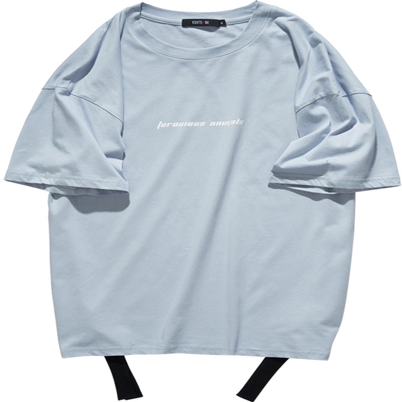 海德斯曼潮牌新款纯色短袖 落肩宽松男女同款T恤 纯棉打底衫20193