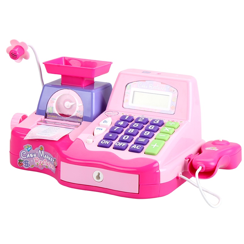 五星儿童多功能过家家女孩玩具仿真模拟超市购物收银机套装3-6岁