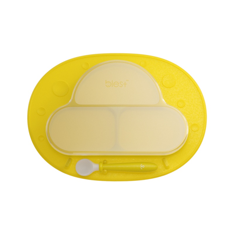 百乐思儿童餐盘分格吸盘碗宝宝餐具卡通学吃饭婴儿硅胶防摔辅食碗
