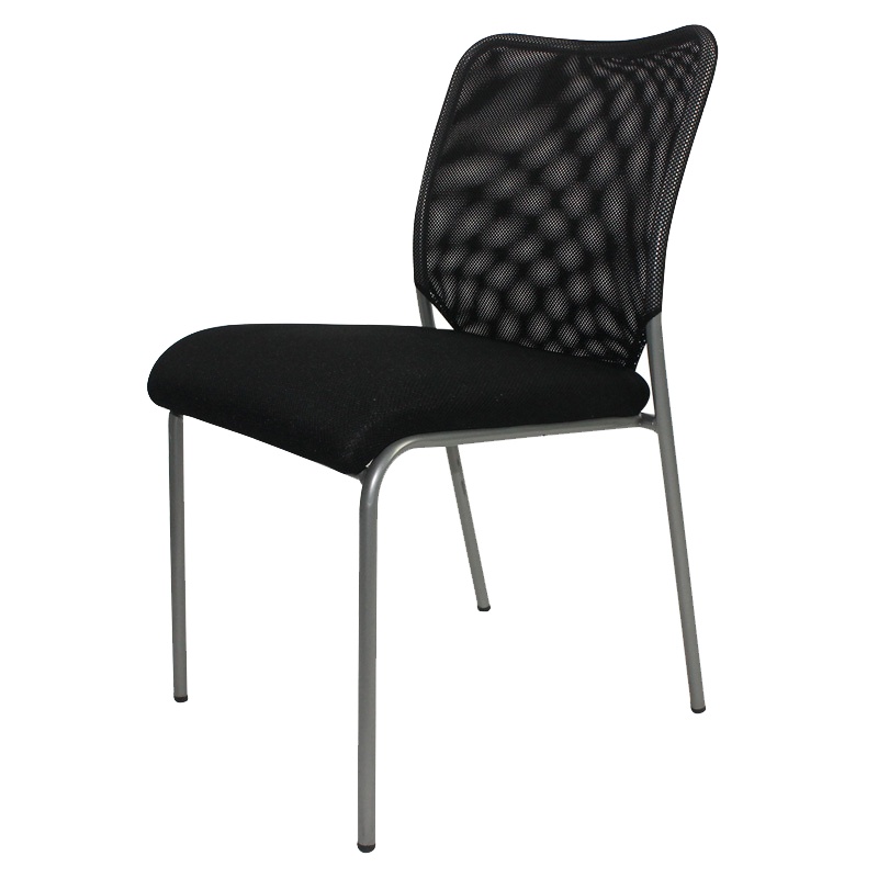 <万保>办公椅 办公家具 钢制四脚办公网椅 舒适透气会议椅 员工椅 现代简约