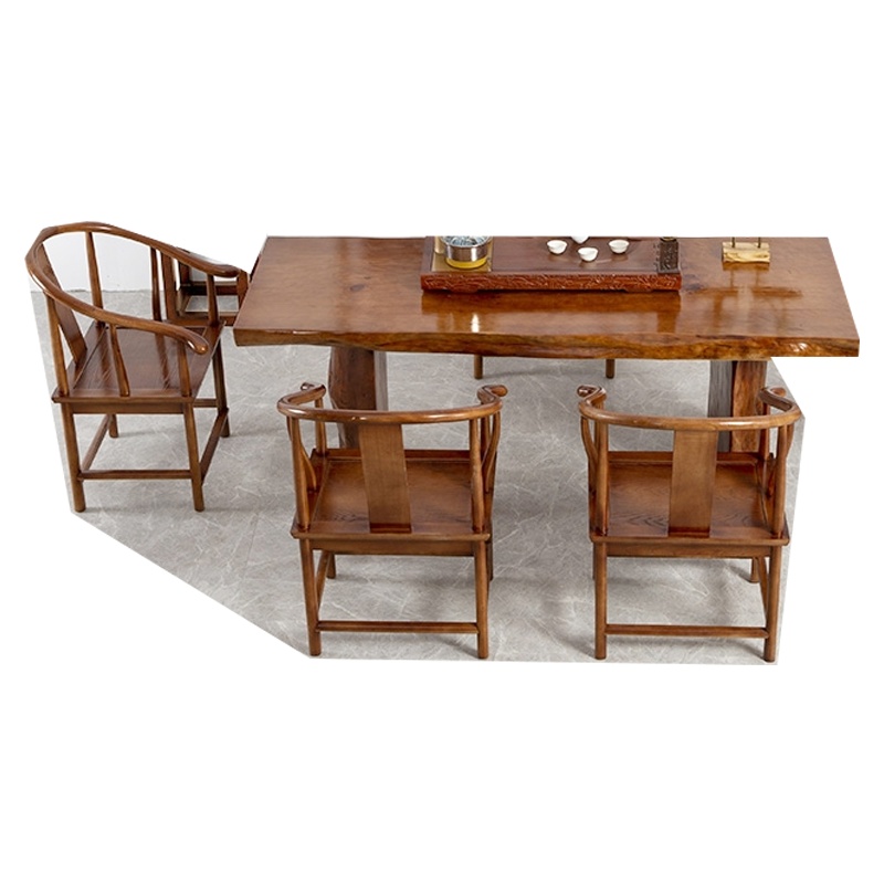 大板茶桌椅迪玛森组合不规则整板办公室茶几老板泡茶台原木茶艺长桌