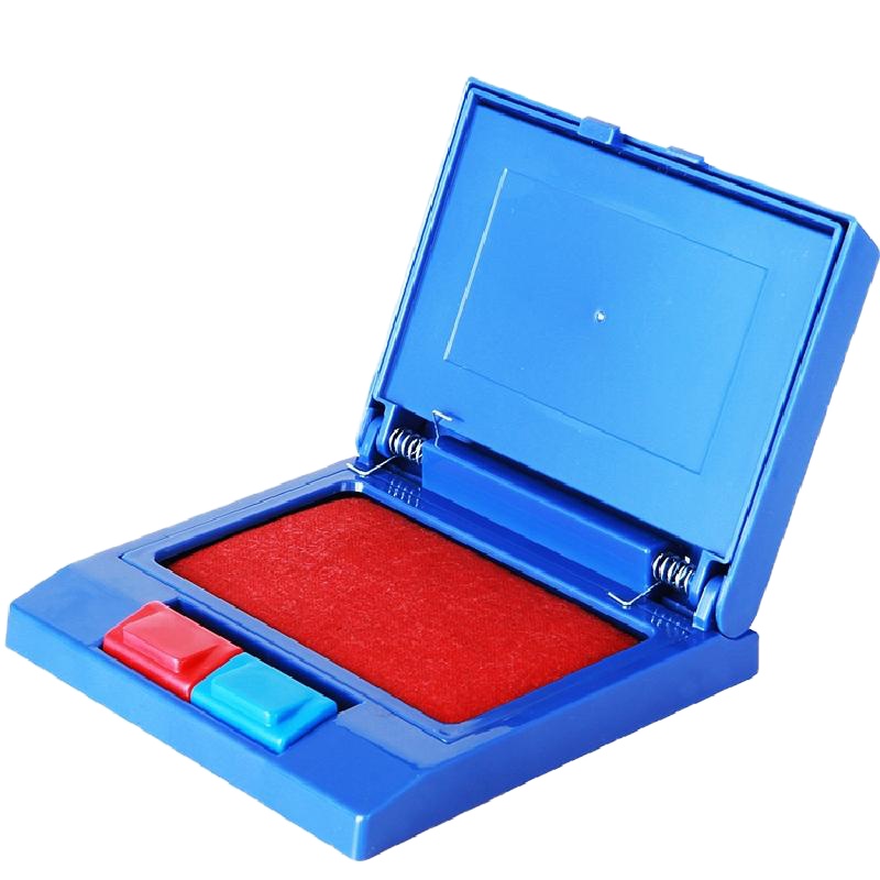 得力9850双色半自动打印台(混)(只)秒干印泥 印章泥 盖章财务 手指印泥 办公用品 商务印泥