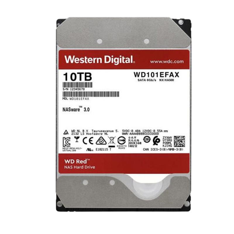 西部数据(WD)红盘 10TB SATA6Gb/s 网络存储(NAS)硬盘(WD101EFBX)