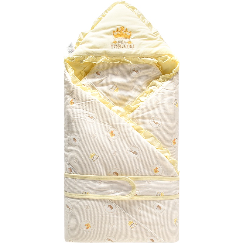 童泰2019秋冬新款新生儿纯棉抱被男女宝宝用品床品婴儿抱毯外出毯