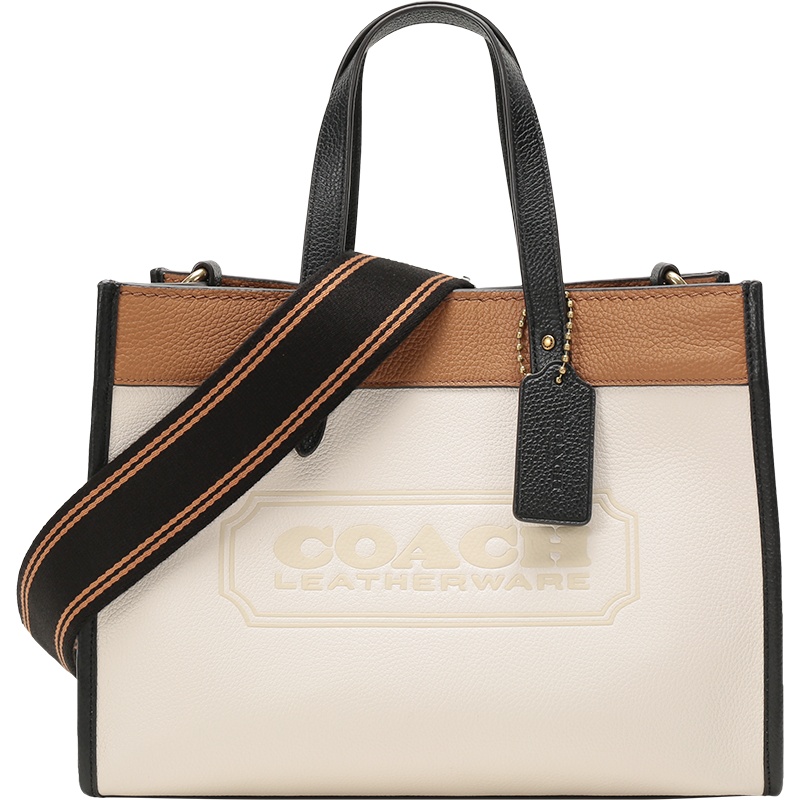 COACH 蔻驰 女士 专柜款FIELD系列抛光鹅卵石纹皮革手提单肩斜挎包托特包 C0777