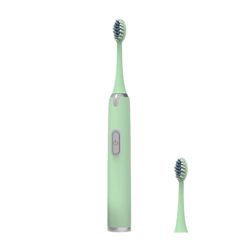 worms电动牙刷男女成人家用充电式软毛全自动牙刷防水声波牙刷 苹果绿 一档位电池款配(2刷头+5号干电池)