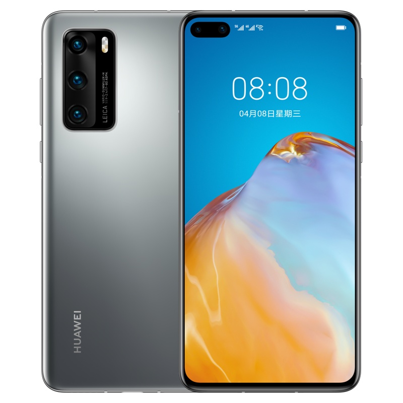 华为(HUAWEI) 华为P40 5G全网通 8GB+256GB 冰霜银 麒麟990 后置徕卡三摄 移动联通电信5G智能手机 双卡双待