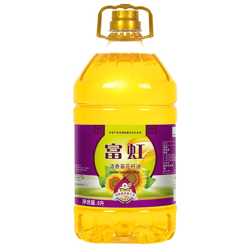 富虹油品清香葵花籽油5L 桶装食用油 食用油