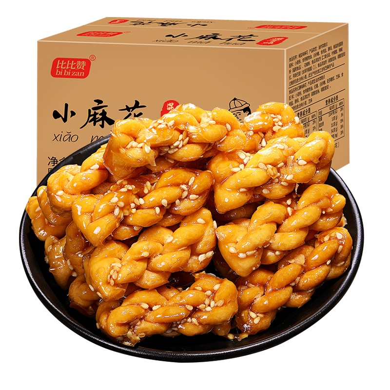 [满88减50元]欧贝拉小麻花1000g整箱零食小吃网红好吃的排行榜饼干小袋装充饥夜宵休闲食品传统糕点