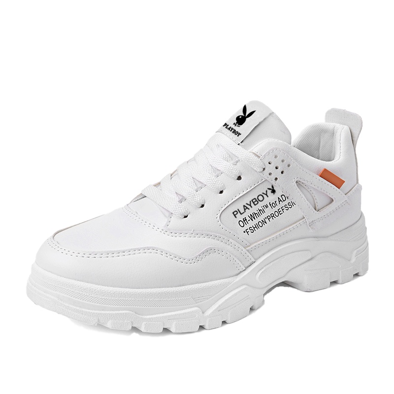 playboy花花公子男鞋夏季老爹鞋男潮流百搭透气网面运动休闲ins潮鞋白色休闲鞋韩版