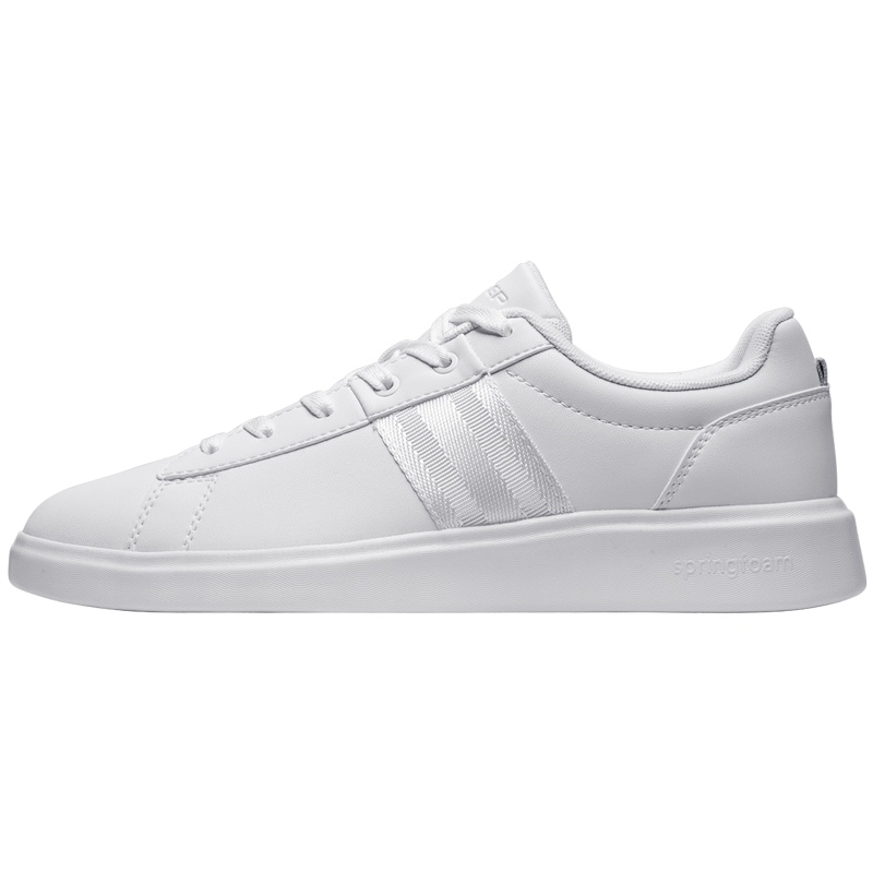 特步男子板鞋2019秋季新款舒适小白鞋革面板鞋简约运动潮搭滑板鞋