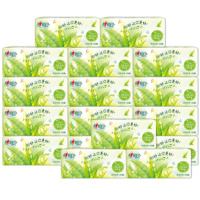 心相印抽纸家用纸巾整箱18包家庭实惠装面巾纸餐巾纸茶香卫生纸抽