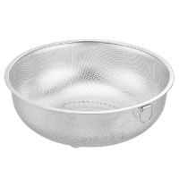 304不锈钢洗米筛洗菜篮沥水漏盆 烘焙精灵家用淘米器淘米盆洗米盆洗米 _小孔款单环25.5cm#