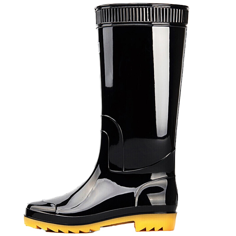 Warrior/回力 807高筒单层男士雨靴黑色