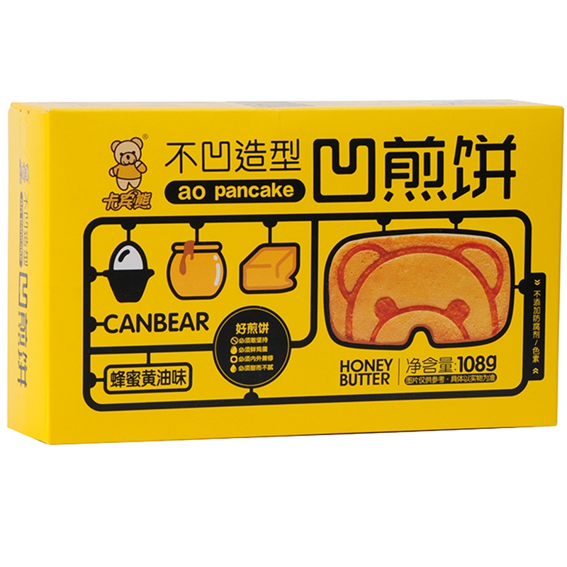 卡宾熊凹煎饼居家办公室零食卡通休闲饼干108g/盒