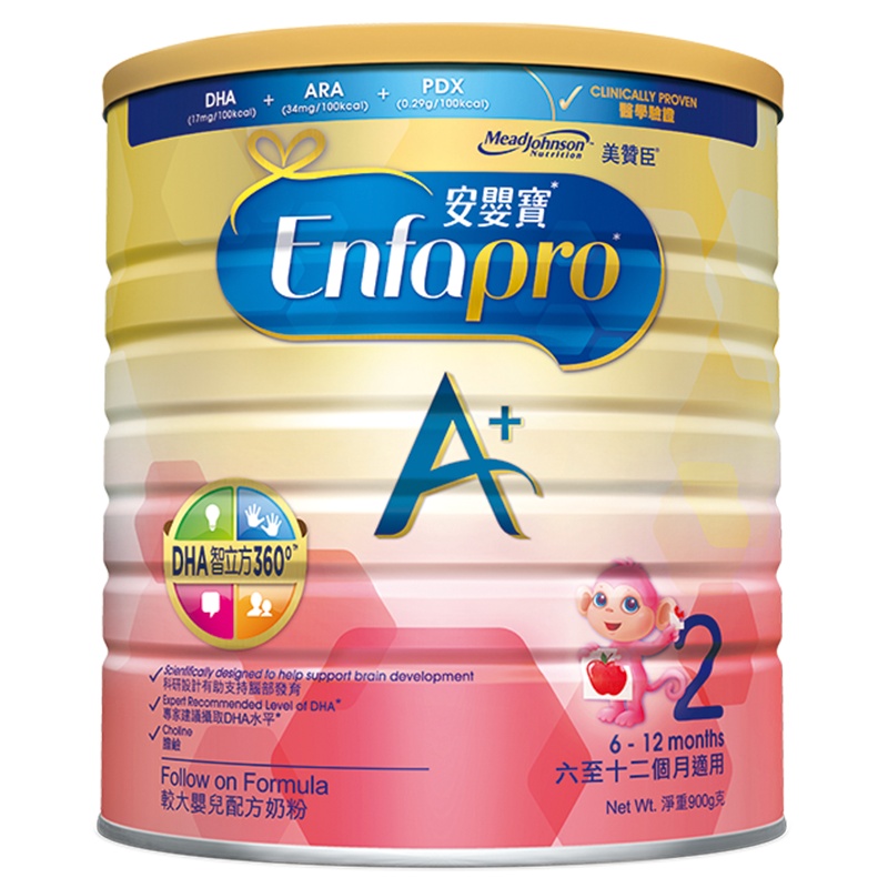 Mead Johnson 港版美赞臣 A+ 婴幼儿配方奶粉 2段(6-12个月)900g/罐