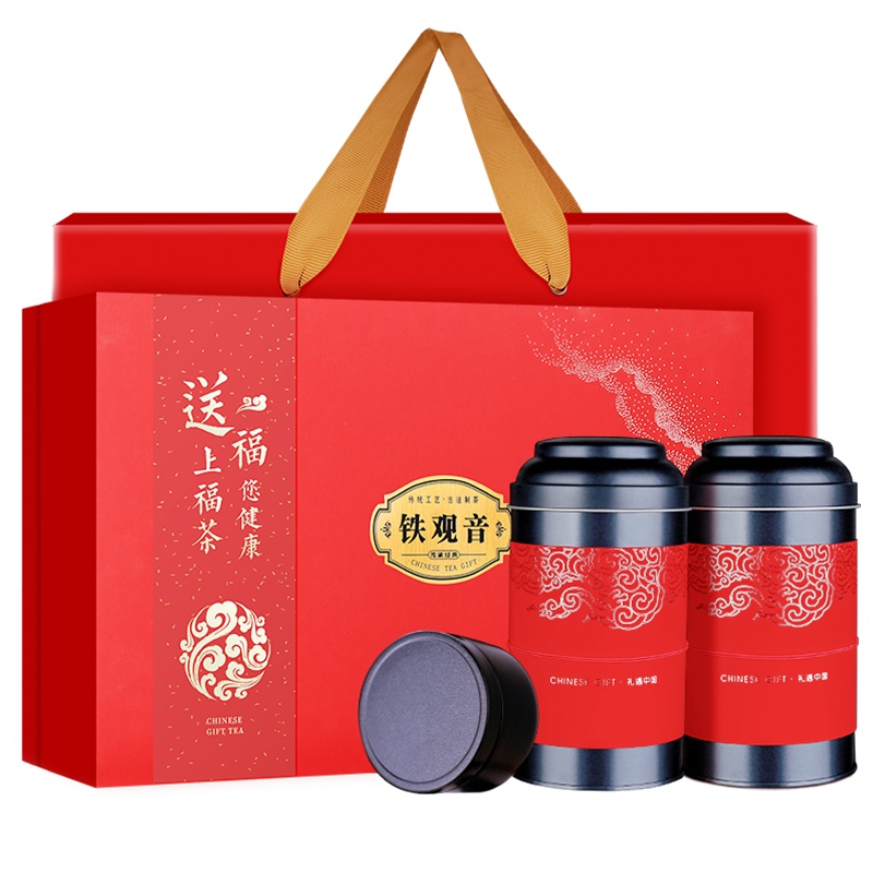 贡苑安溪铁观音特级茶叶礼盒装浓香型高山新茶乌龙茶200g中秋送礼