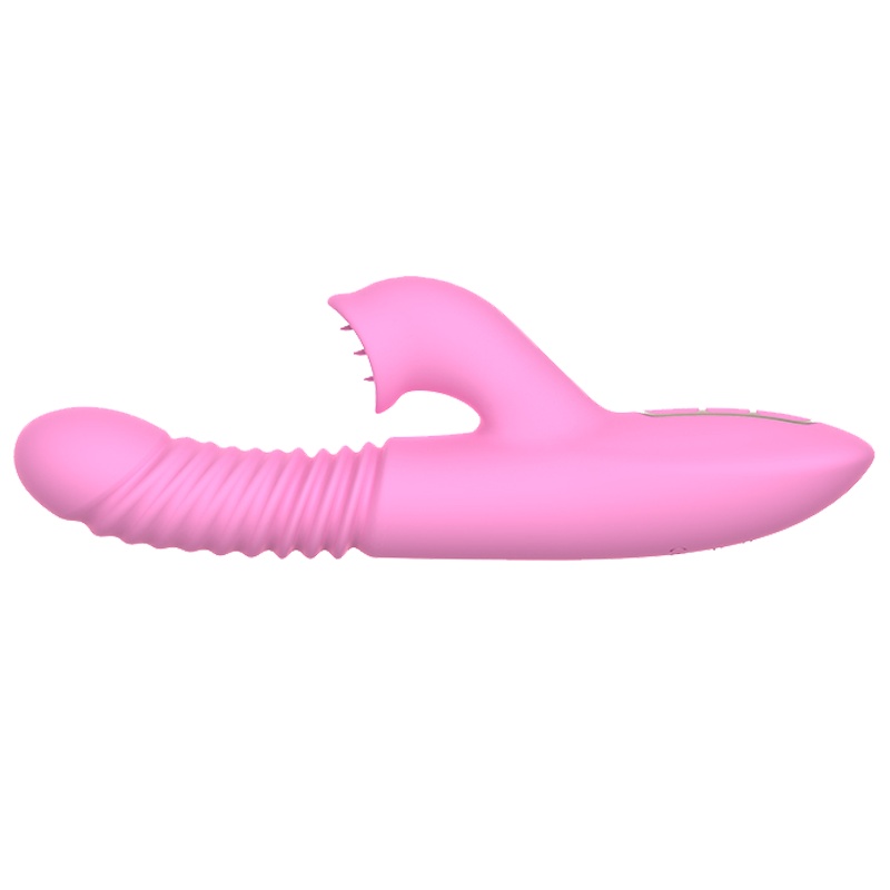 蒂贝Dibe 转珠伸缩震动棒女用自慰器 全自动电动伸缩摇摆AV棒电动舌头跳蛋按摩棒仿真器具成人情趣性用品女用 蜜舌旋风粉