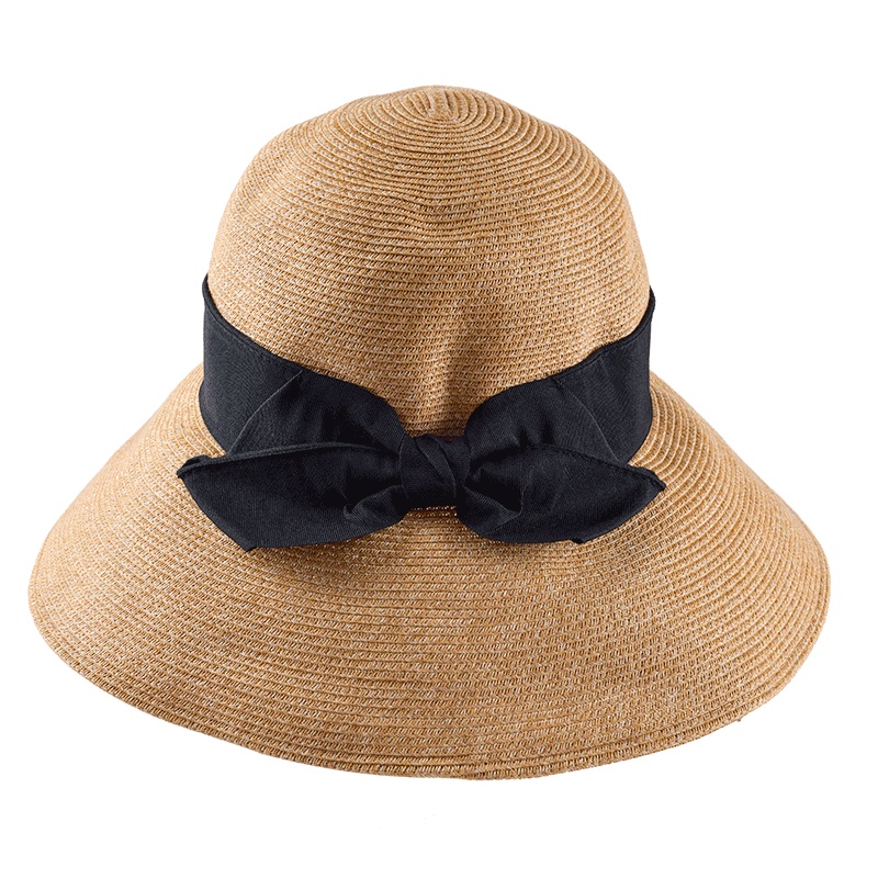 丝乔海特 夏日防晒草帽女 可折叠淑女蝴蝶结 百搭韩版海边出游必备沙滩帽