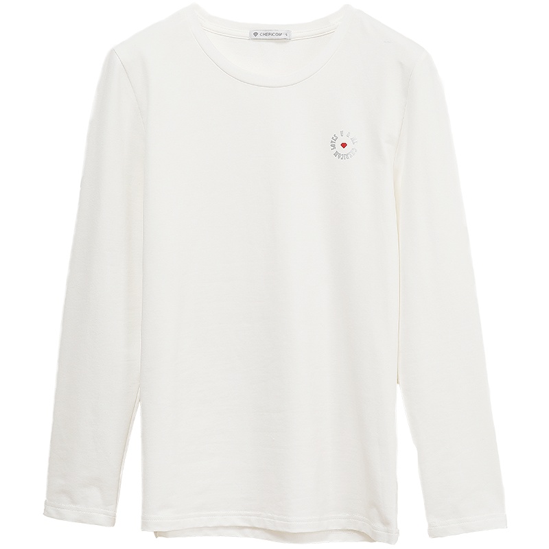 千仞岗春季新款女士圆领长袖T恤韩版百搭宽松休闲