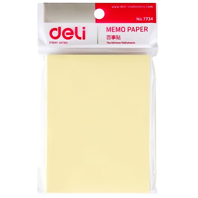 得力/deli 便利贴便签纸百事贴 7735 76mm*126mm (一包装 )