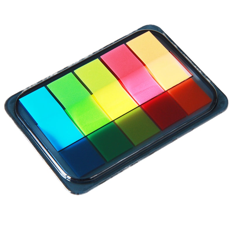 得力 5色荧光膜标签贴 44*12mm9060[10包/组]