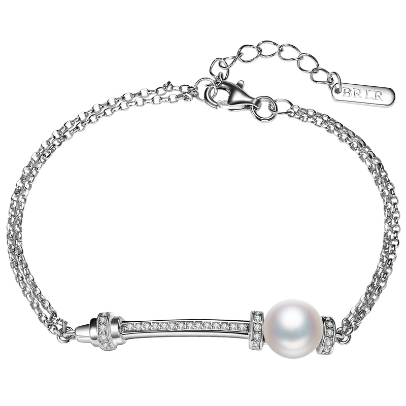 佰色传情(BRIR) 欧美S925银淡水珍珠手链女