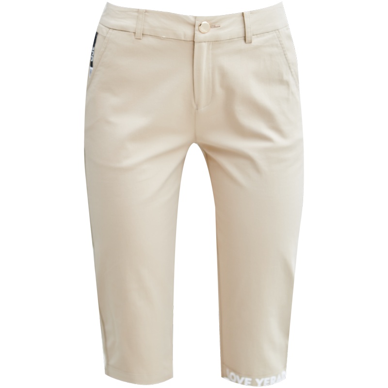 娅丽达女裤2019夏季新款七分休闲裤女白色直筒韩版显瘦薄款裤子T2403A