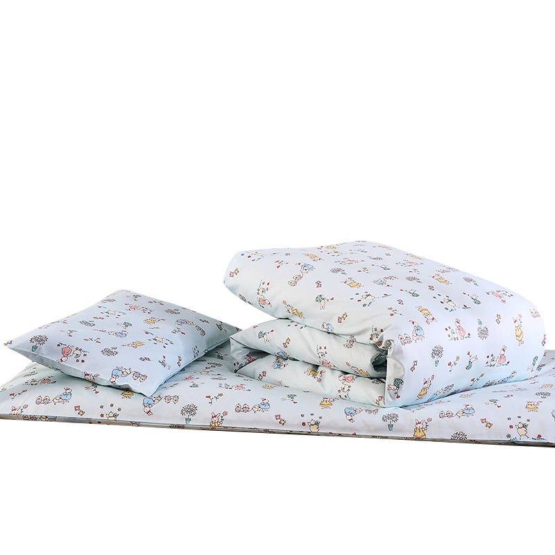 美诺辰家纺 婴童三件套婴儿床套件幼儿园全棉印花婴童三件套羽丝棉花子母被套装