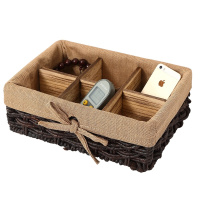 草编收纳筐藤编布艺桌面收纳篮储物筐杂物小篮子大号