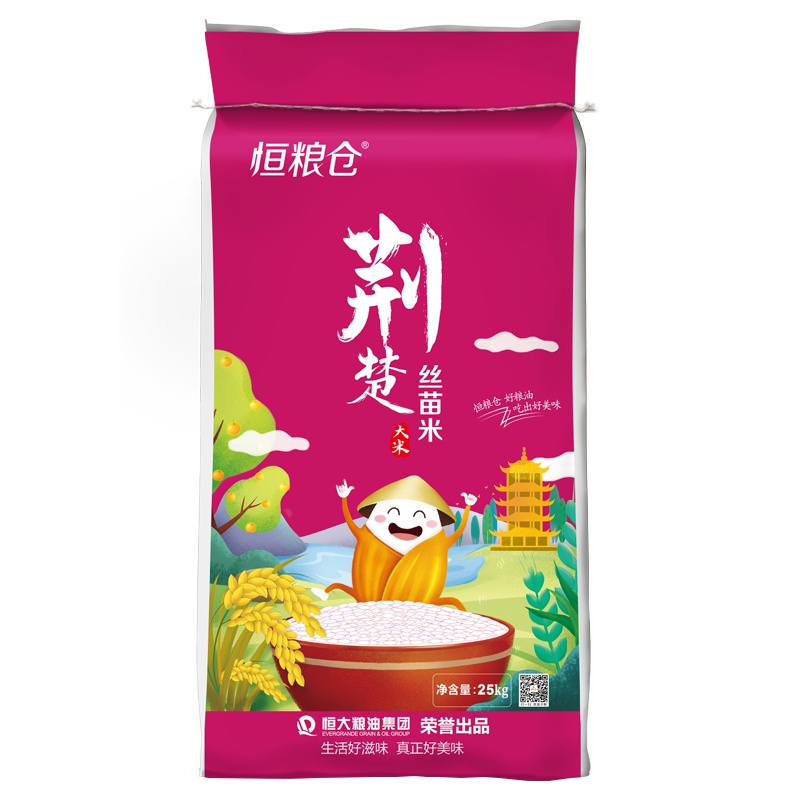 恒粮仓荆楚丝苗米大米25KG 大包装