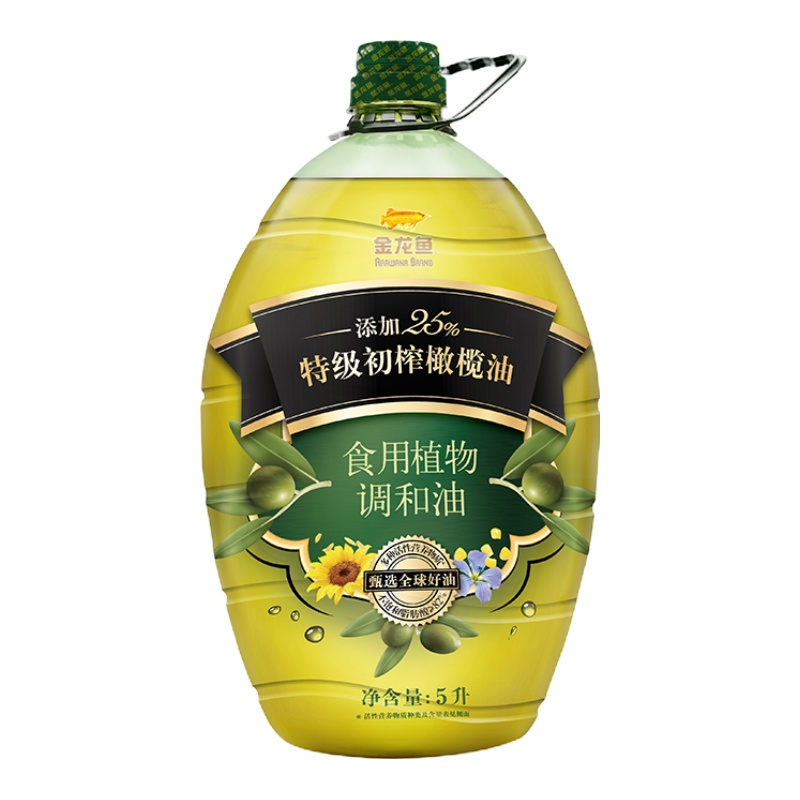 金龙鱼添加25%特级初榨橄榄油食用植物调和油5L