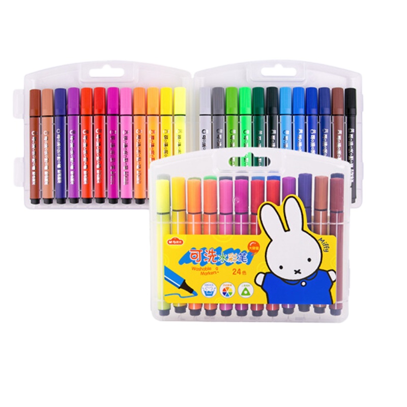 晨光(M&G)文具(24色)/盒三角杆水彩笔 可水洗绘画水彩笔FCP90183