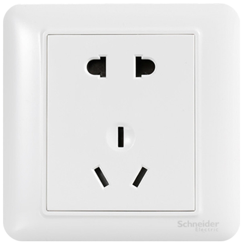施耐德电气(Schneider Electric)睿意经典白 86型 五孔电源插座开关 10只装