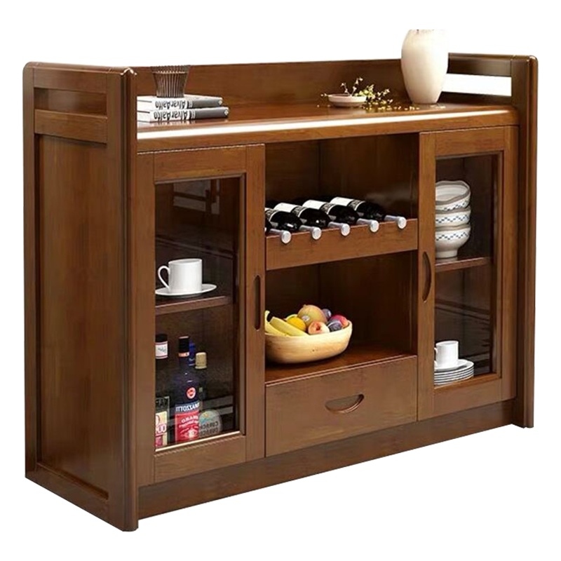 创世人 办公家具中式餐边柜现代简约实木餐厅茶水柜多功能厨房柜子储物餐边柜