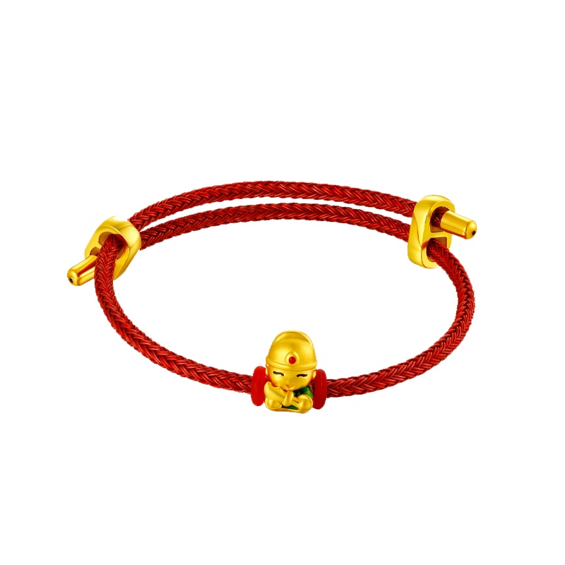 周贝贝珠宝 足金小萌佛转运珠 3D硬金手链手串 ZHJS0010