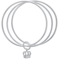 金一 足银S990成人女士手镯四环圆管皇冠铃铛送女友送妈妈 BFE018 S990 (定价)