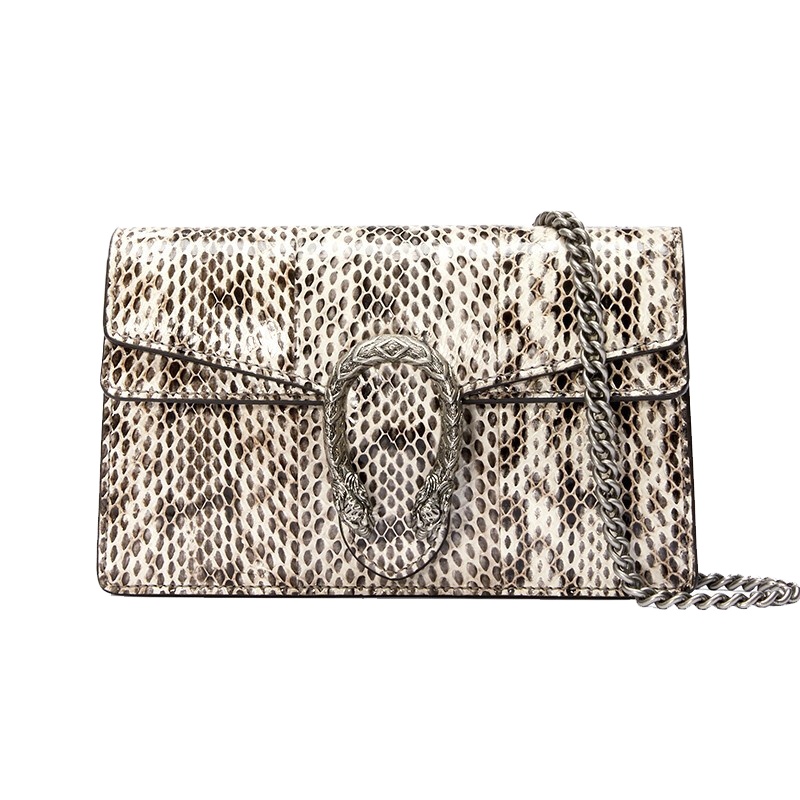 [海外直邮]GUCCI古驰女包Dionysus系列天然蛇皮超迷你酒神包单肩斜跨链条包476432 LOO0N 9535