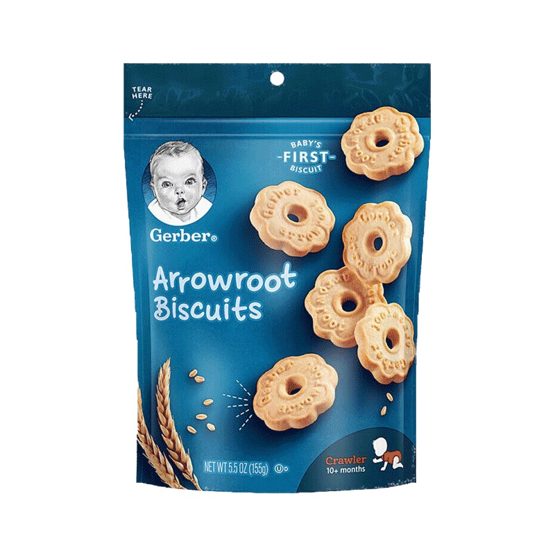 嘉宝(Gerber)葛粉曲奇饼干 155g/袋装 原装进口 10个月以上