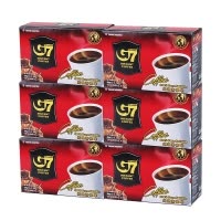 越南进口咖啡中原G7 coffee黑咖啡即溶速溶纯粉30g*6盒装可冲90杯