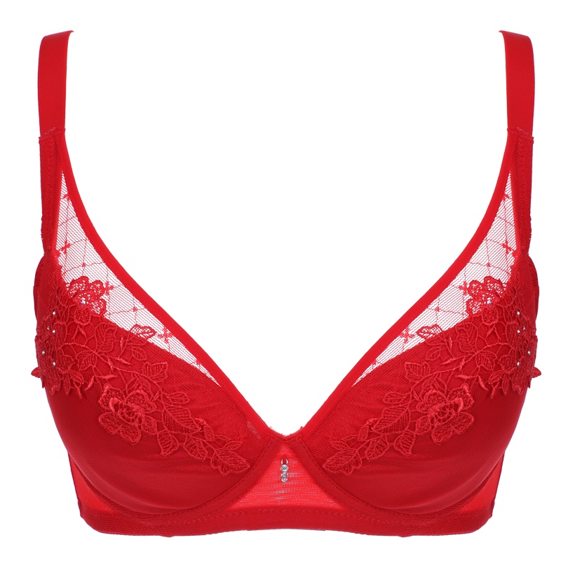 依曼丽内衣女记忆钢圈聚拢调整型文胸性感透气收副乳胸罩