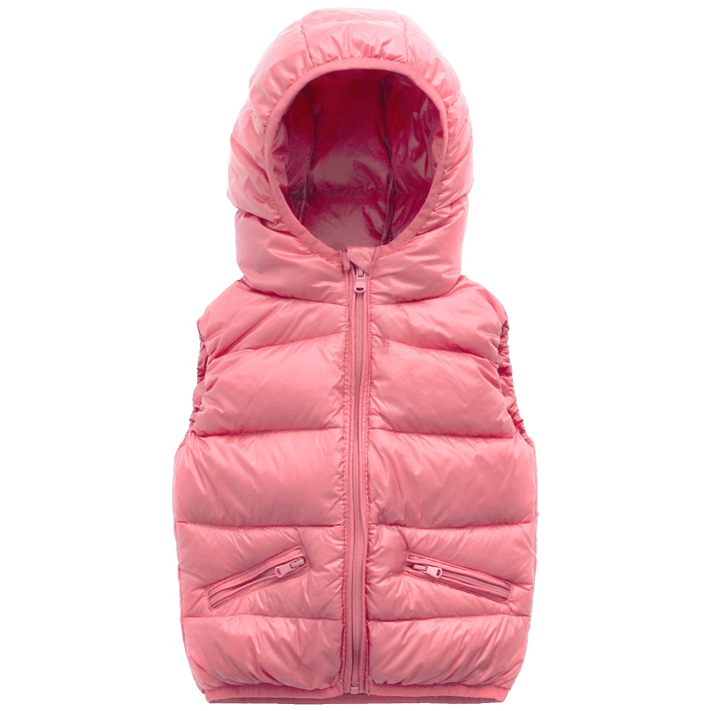 小红豆儿童羽绒马甲宝宝羽绒服男女童轻薄羽绒马甲连帽羽绒背心潮