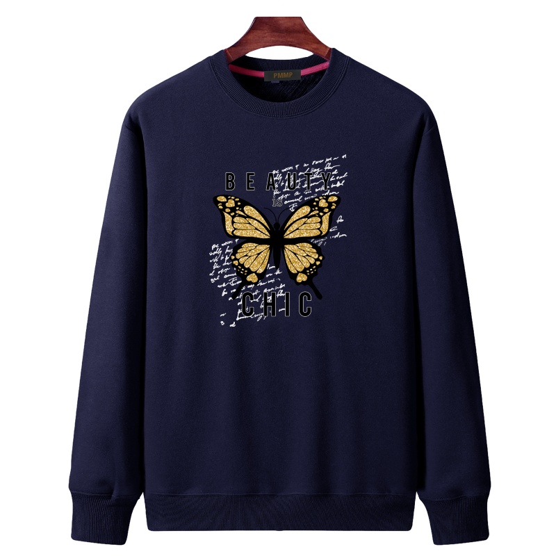 PMMP新款潮卫衣男士大码加绒圆领时尚百搭加肥加大码休闲男女绒衫上衣