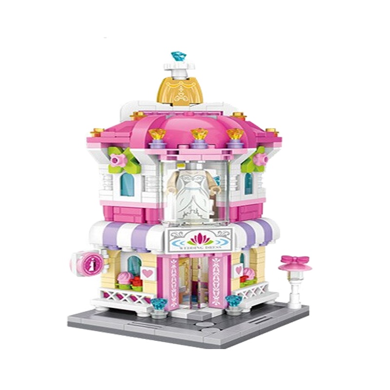 LOZ/俐智小颗粒积木迷你街景益智拼插儿童玩具拼装模型男女孩婚纱店1636