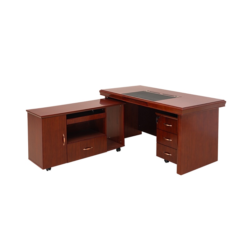 [理政]油漆办公桌 政府机关油漆班台 现代中式办公桌 实木贴皮主管班台 经理桌