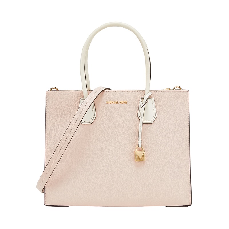 Michael Kors/迈克·科尔斯女士MERCER系列牛皮手提包裸粉色小号