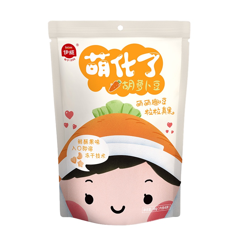 伊威( Eastwes)辅食 萌化了胡萝卜豆18g 萌萌趣豆 粒粒真果