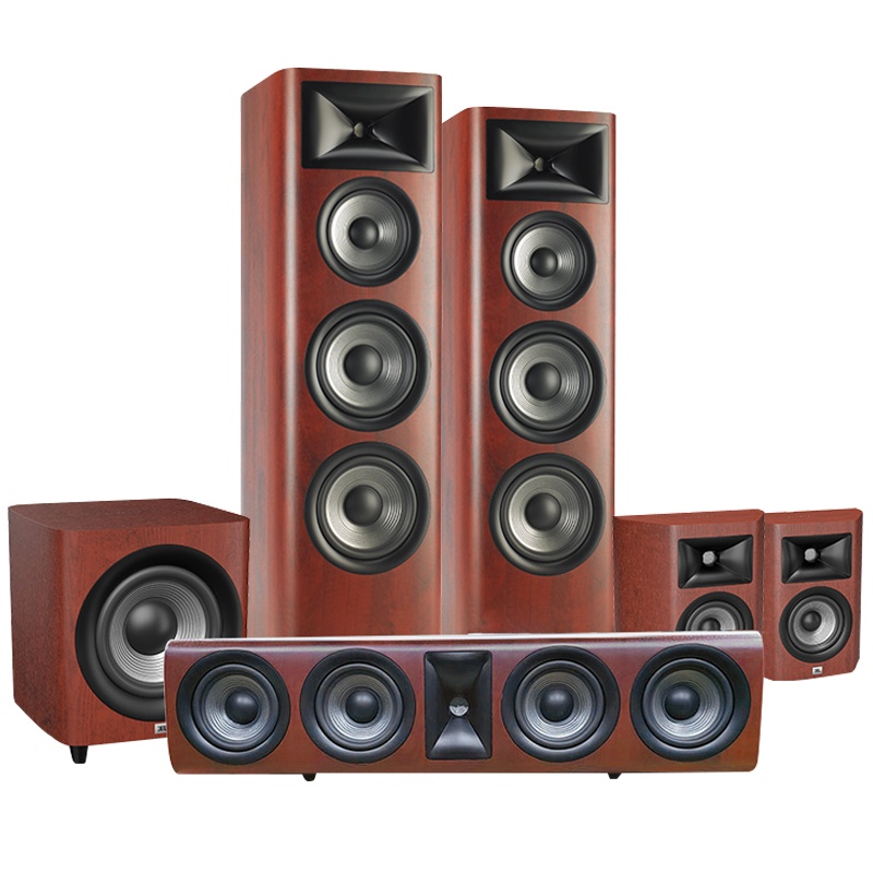 JBL STUDIO 698家庭影院音响套装家用音箱木质HIFI落地式双8寸低音5.1声道家庭影院套装 红色