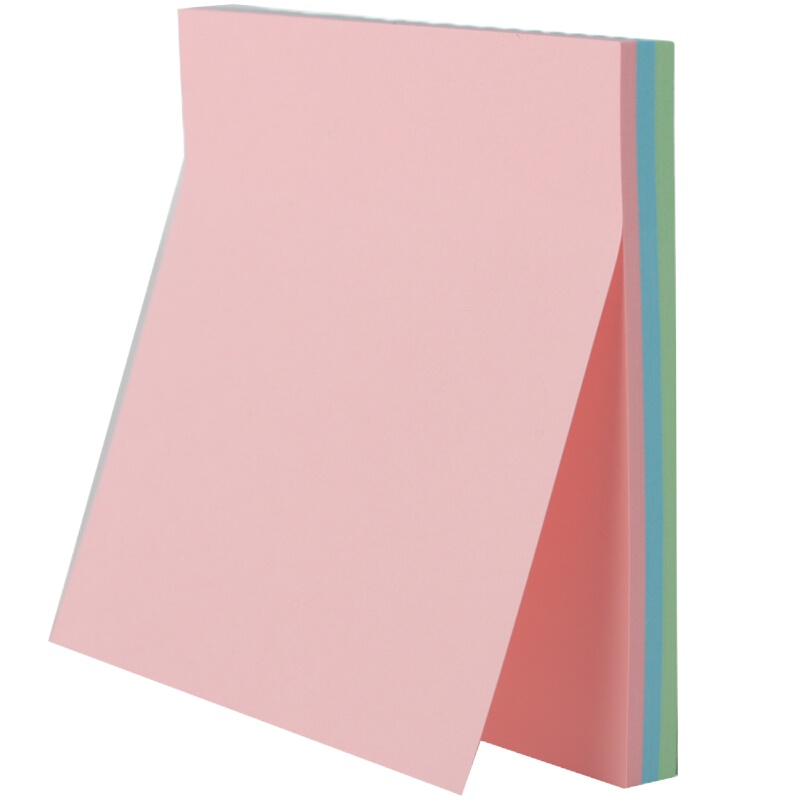 得力deli12本彩色便利贴粘性便签纸7676mm备忘留言纸记事贴N次贴9082