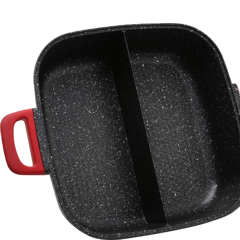 亚摩斯(AMOS)AS-HP15A鸳鸯电火锅韩式多功能电热锅插电加厚家用 单个装